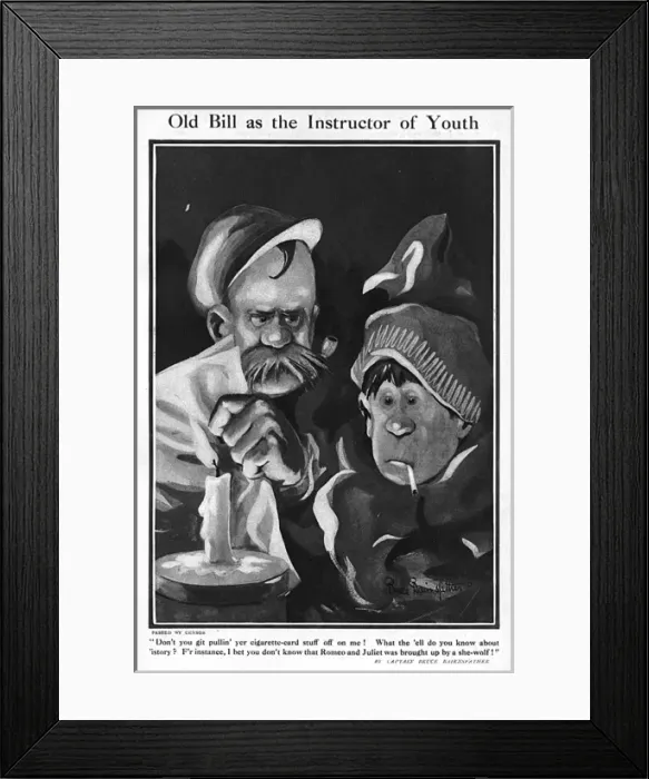 Framed Print : Old Bill as the Instructor of Youth, by Bairnsfather