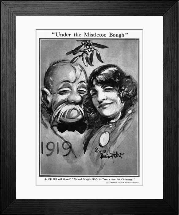 Framed Print : Under the Mistletoe Bough by Bruce Bairnsfather Framed Print : Under the Mistletoe Bough by Bruce Bairnsfather