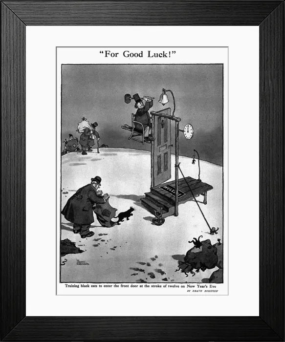 Framed Print : For Good Luck by William Heath Robinson Framed Print : For Good Luck by William Heath Robinson