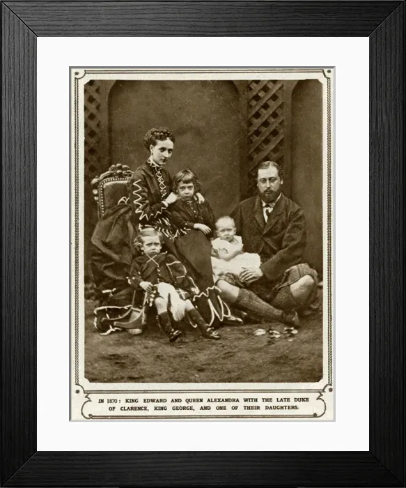 Framed Print : Prince & Princess of Wales with two sons and Princess Maud Framed Print : Prince & Princess of Wales with two sons and Princess Maud