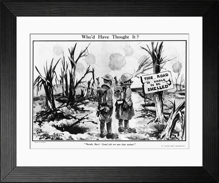Framed Print : Who d Have Thought It?, by Bairnsfather Framed Print : Who d Have Thought It?, by Bairnsfather