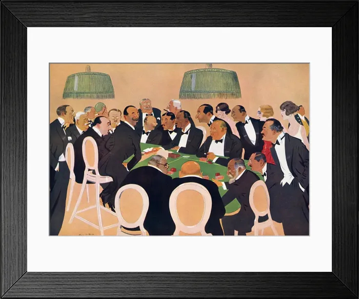 Framed Print : An Evening in the Casino at Deauville by Mundo