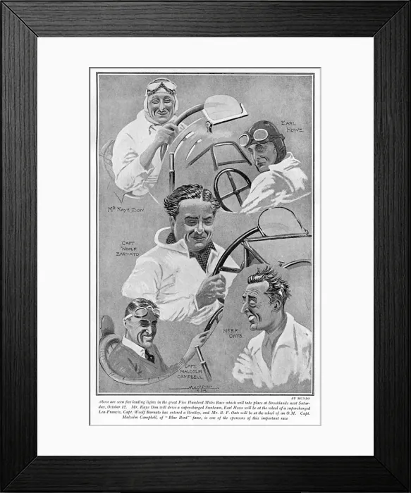 Framed Print : Drivers & personalities in the Five Hundred Miles Race, 1929 Framed Print : Drivers & personalities in the Five Hundred Miles Race, 1929