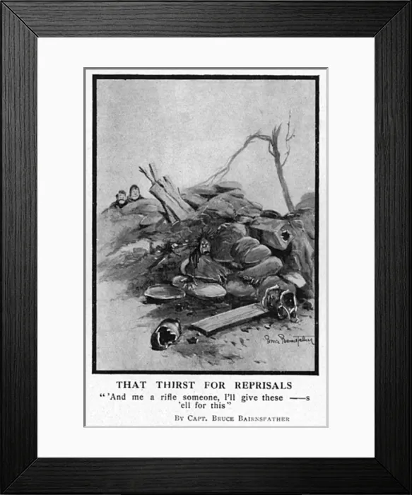Framed Print : That Thirst For Reprisals, by Bairnsfather