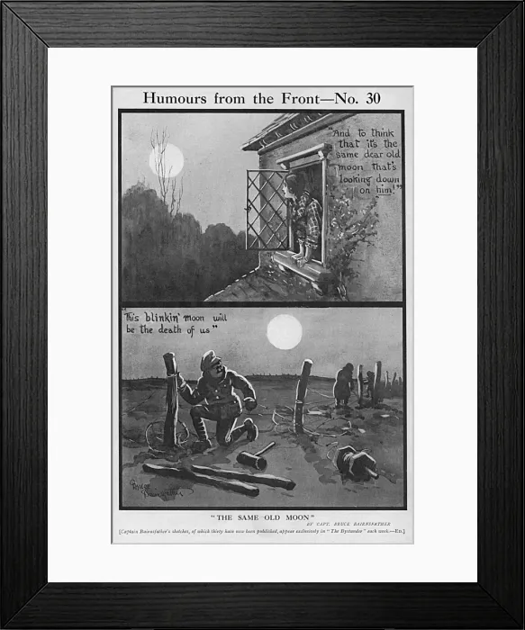Framed Print : The Same Old Moon by Bairnsfather Framed Print : The Same Old Moon by Bairnsfather
