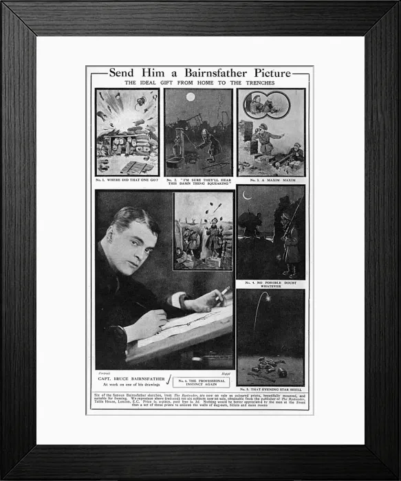 Framed Print : Send a Bairnsfather Picture 1916 Framed Print : Send a Bairnsfather Picture 1916