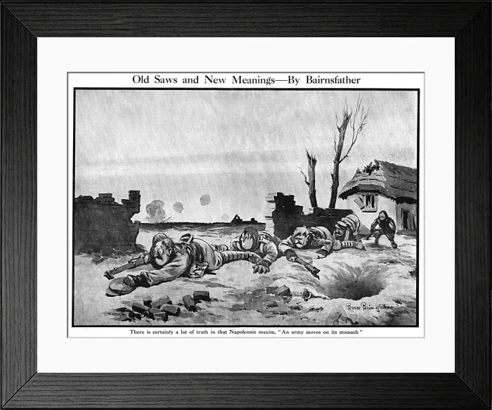 Framed Print : Old Saws and New Meanings, by Bairnsfather