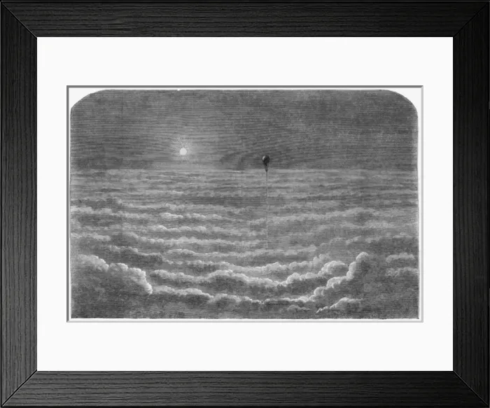 Framed Print : Aerial voyages - Fonville in L Entreprenant, 1868