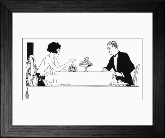 Framed Print : Couple enjoying dinner, 1929 Framed Print : Couple enjoying dinner, 1929