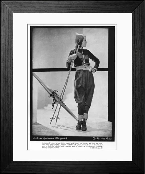 Framed Print : Schiaparelli ski oufit, 1929 Framed Print : Schiaparelli ski oufit, 1929