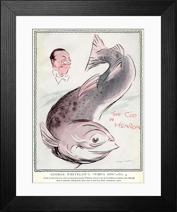 Framed Print : Caricature of Leslie Henson by George Whitelaw Framed Print : Caricature of Leslie Henson by George Whitelaw