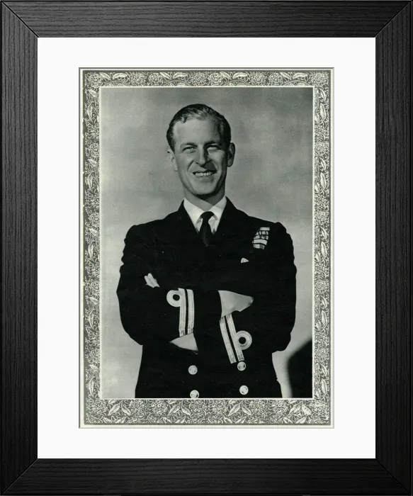 Framed Print : Lieutenant Philip Mountbatten announcement of his engagement