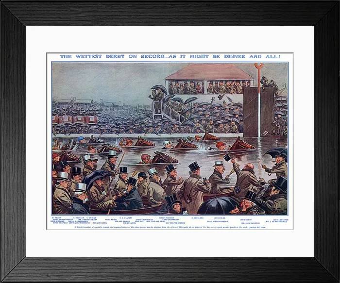 Framed Print : The Wettest Derby on Record by The Tout, 1927 Framed Print : The Wettest Derby on Record by The Tout, 1927
