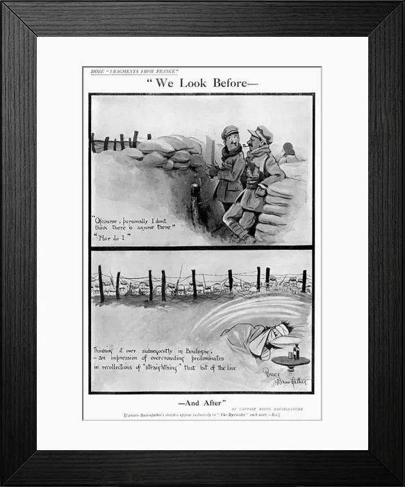 Framed Print : We Look Before -, by Bairnsfather