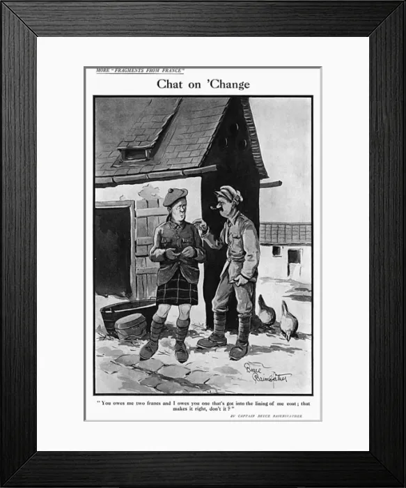 Framed Print : Chat on Change, by Bairnsfather