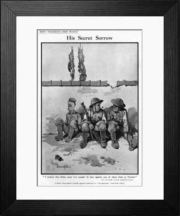 Framed Print : His Secret Sorrow, by Bairnsfather