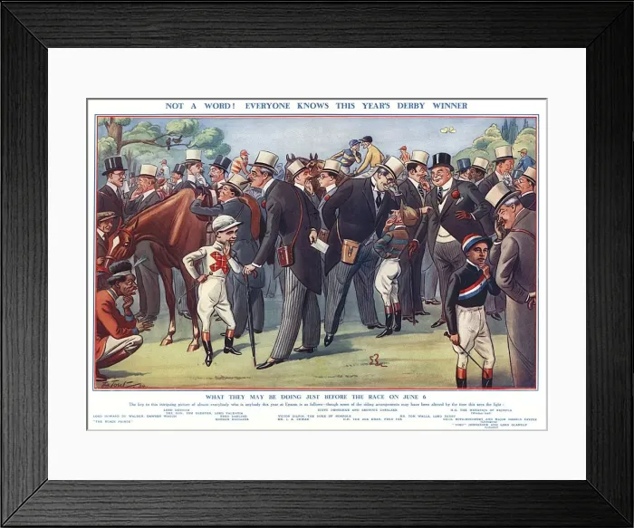 Framed Print : Not a Word! Personalities at the Derby by The Tout Framed Print : Not a Word! Personalities at the Derby by The Tout