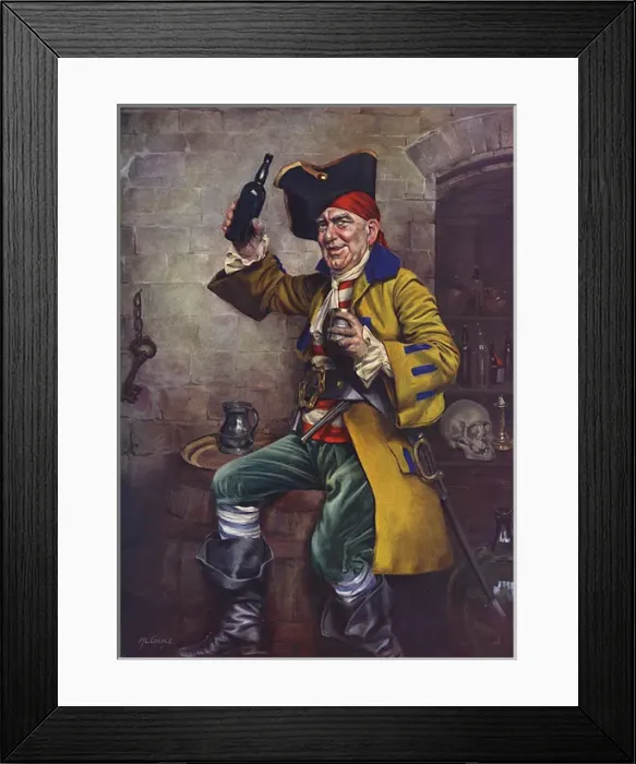 Framed Print : Yo, Ho, Ho & a Bottle of Rum - pirate by A. L. Grace