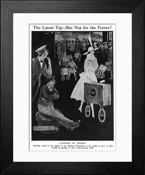 Framed Print : Luggage on Wheels