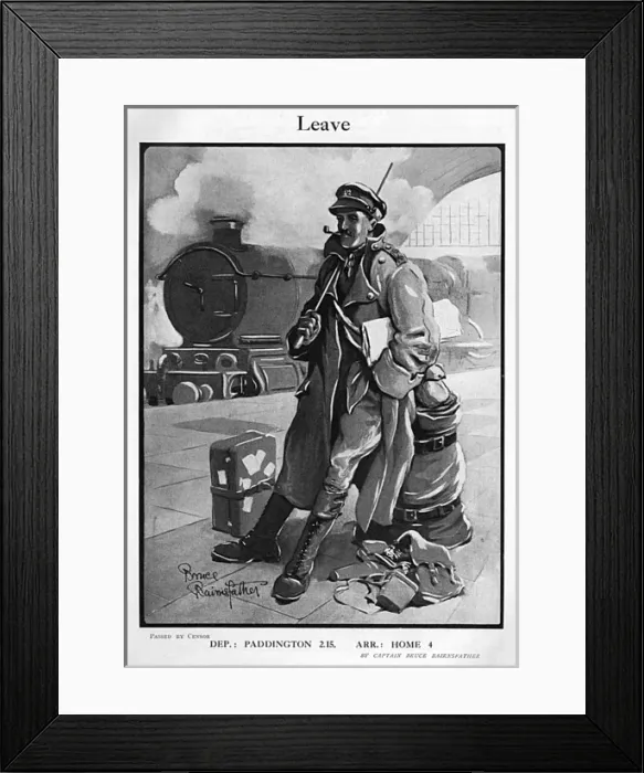 Framed Print : Leave, by Bairnsfather Framed Print : Leave, by Bairnsfather