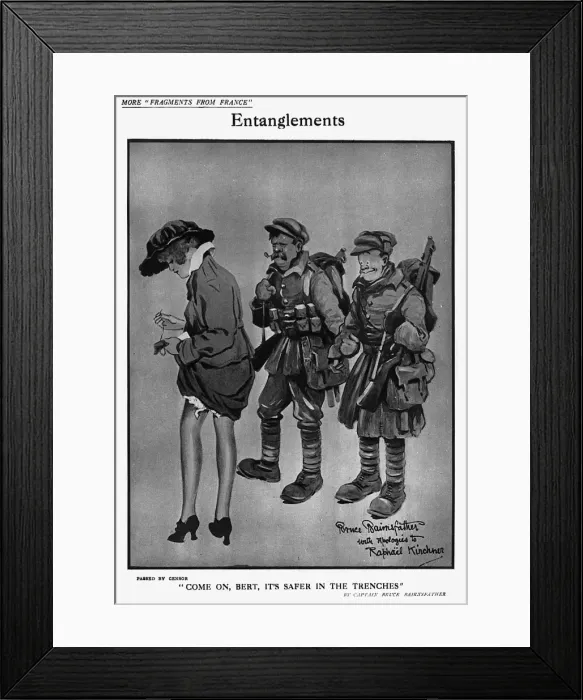 Framed Print : Entanglements, by Bairnsfather Framed Print : Entanglements, by Bairnsfather