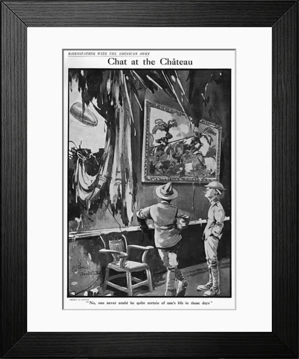Framed Print : Chat at the Chateau, by Bairnsfather Framed Print : Chat at the Chateau, by Bairnsfather