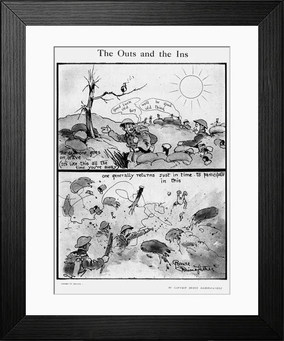 Framed Print : The Outs and the Ins, by Bairnsfather Framed Print : The Outs and the Ins, by Bairnsfather