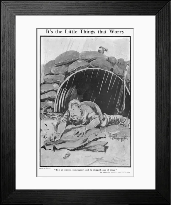 Framed Print : Its the Little Things that Worry, by Bairnsfather