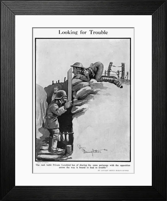 Framed Print : Looking for Trouble, by Bairnsfather Framed Print : Looking for Trouble, by Bairnsfather