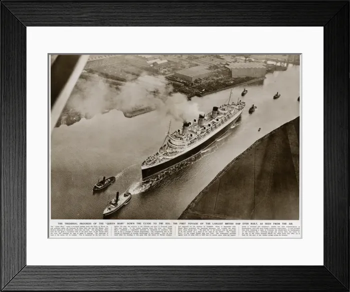 Framed Print : Queen Mary Ocean Liner, down the river Clyde Framed Print : Queen Mary Ocean Liner, down the river Clyde