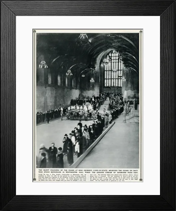 Framed Print : King George Lying-in-state at Westminster Hall Framed Print : King George Lying-in-state at Westminster Hall