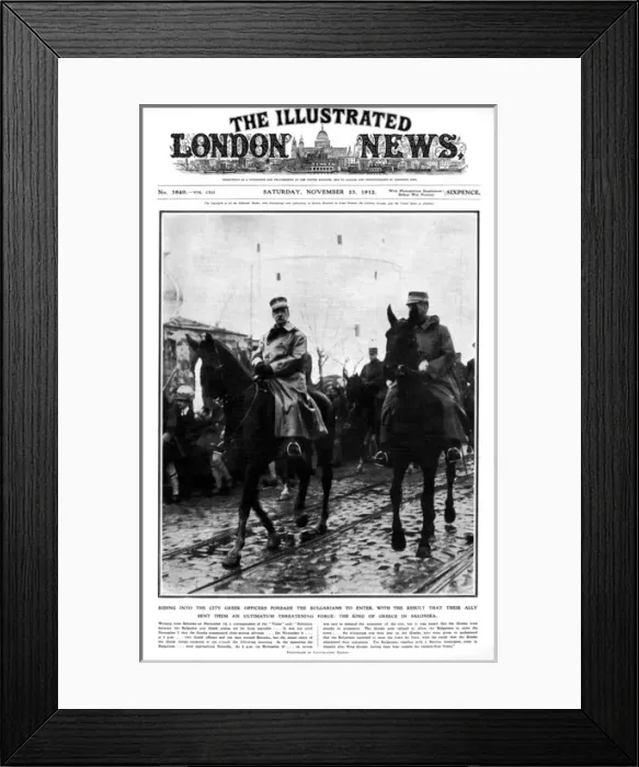 Framed Print : King George I of Greece enters Salonika, 1912 Framed Print : King George I of Greece enters Salonika, 1912