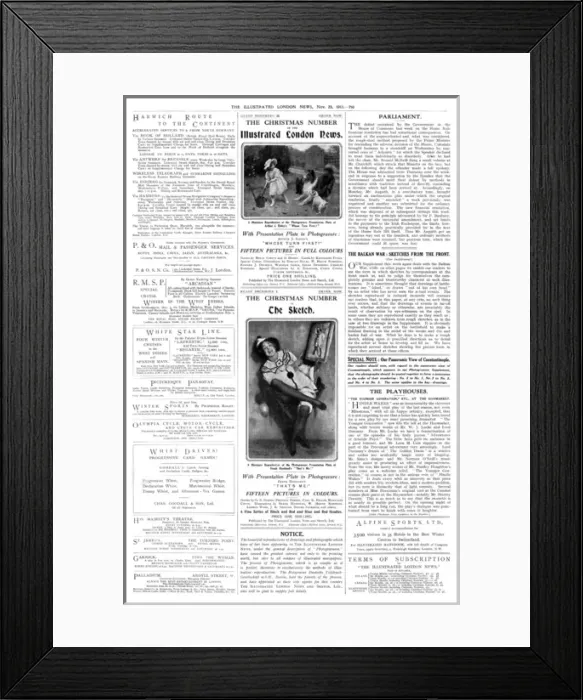 Framed Print : Page from The Illustrated London News, 23rd November 1912