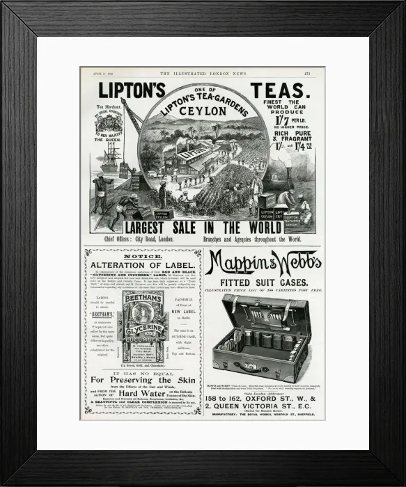 Framed Print : Page of Victorian advertisements 1896 Framed Print : Page of Victorian advertisements 1896