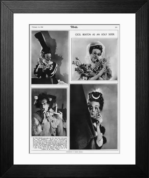 Framed Print : Cecil Beaton as an ugly sister in Heil Cinderella, 1940 Framed Print : Cecil Beaton as an ugly sister in Heil Cinderella, 1940