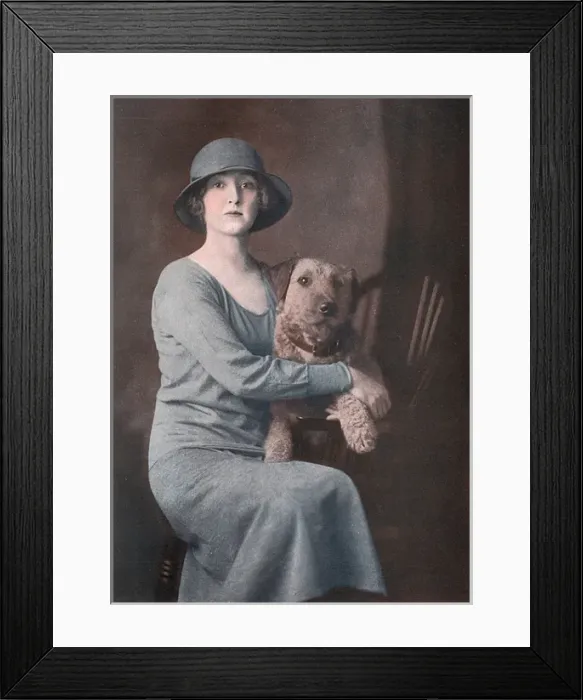 Framed Print : Lady Wodehouse with her Airedale Terrier Framed Print : Lady Wodehouse with her Airedale Terrier