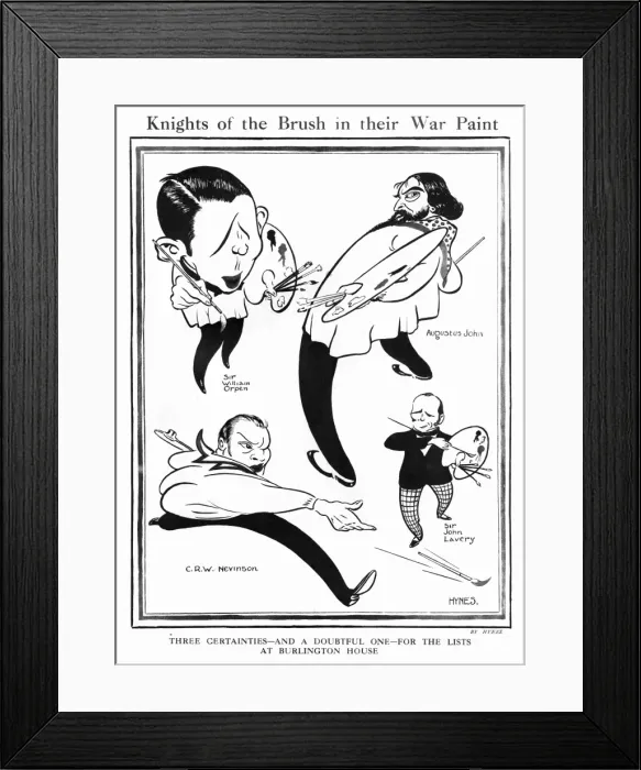 Framed Print : War artists caricatured by Hynes Framed Print : War artists caricatured by Hynes