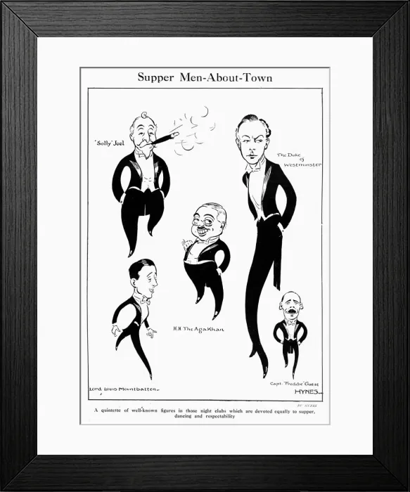 Framed Print : Supper Men About Town by Hynes Framed Print : Supper Men About Town by Hynes