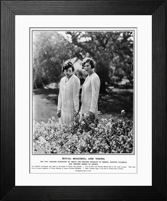 Framed Print : Princess Elizabeth and Marina of Greece Framed Print : Princess Elizabeth and Marina of Greece