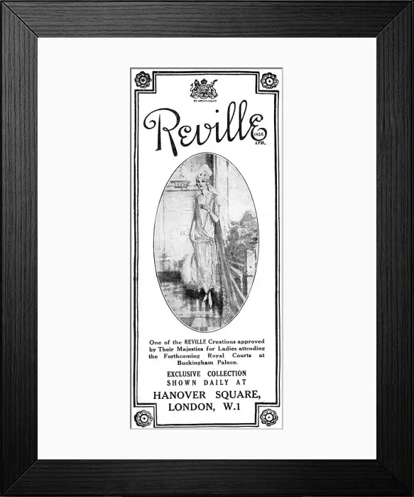 Framed Print : Reville court dress advertisement, 1927 Framed Print : Reville court dress advertisement, 1927