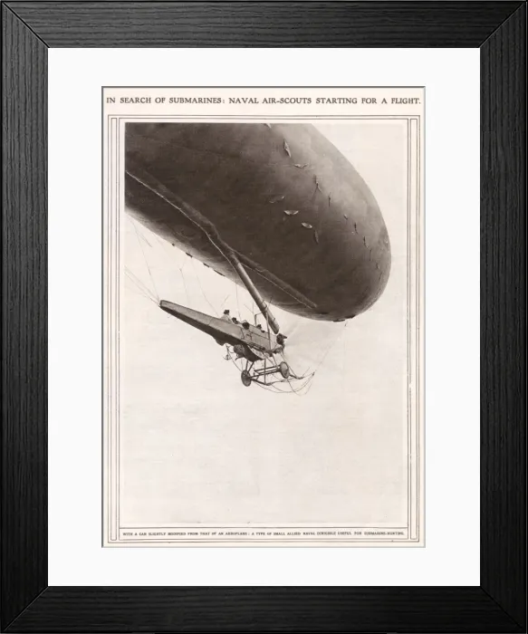 Framed Print : Naval air-scout in a dirigible, First World War Framed Print : Naval air-scout in a dirigible, First World War