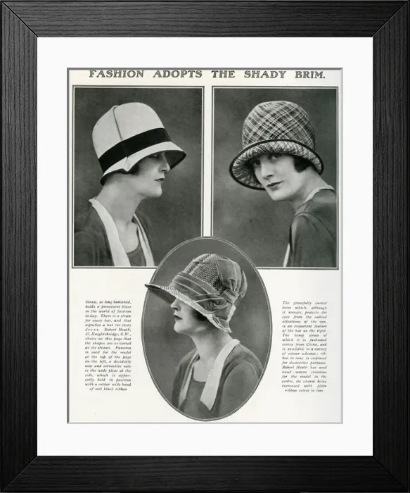 Framed Print : Fashion for hats in 1927 Framed Print : Fashion for hats in 1927