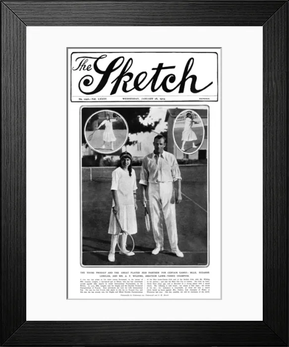 Framed Print : Sketch cover - Anthony Wilding and Suzanne Lenglen Framed Print : Sketch cover - Anthony Wilding and Suzanne Lenglen