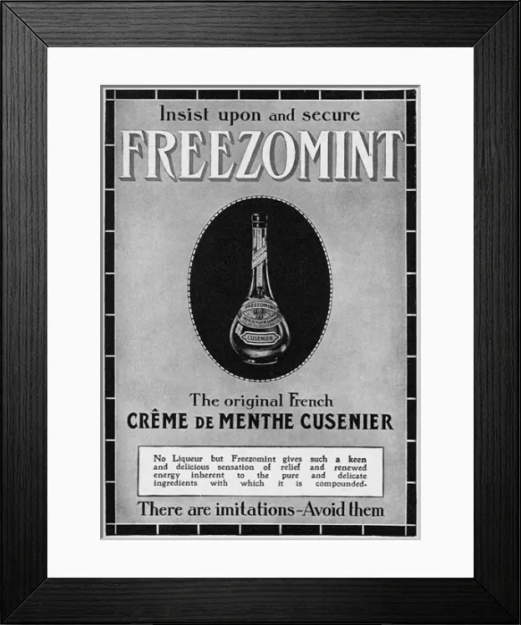 Framed Print : Creme de Menthe advertisement, 1914 Framed Print : Creme de Menthe advertisement, 1914
