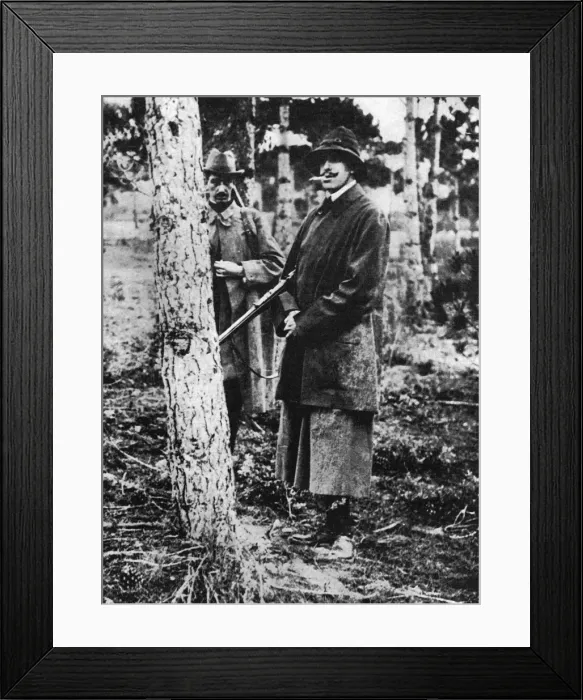 Framed Print : King Alfonso XIII shooting in a skirt
