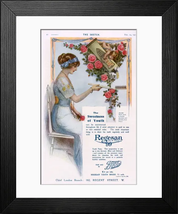 Framed Print : Regesan toothpaste advertisement, 1914 Framed Print : Regesan toothpaste advertisement, 1914