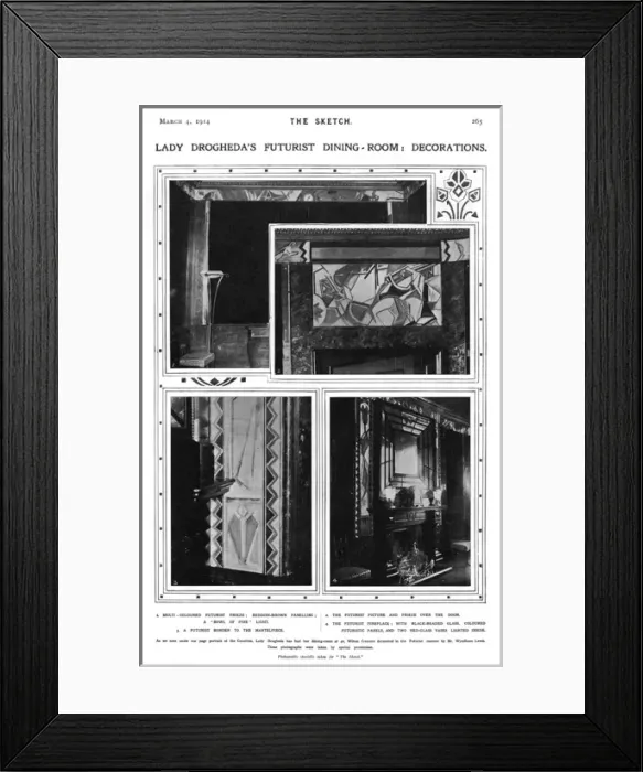 Framed Print : Lady Droghedas futurist dining room Framed Print : Lady Droghedas futurist dining room