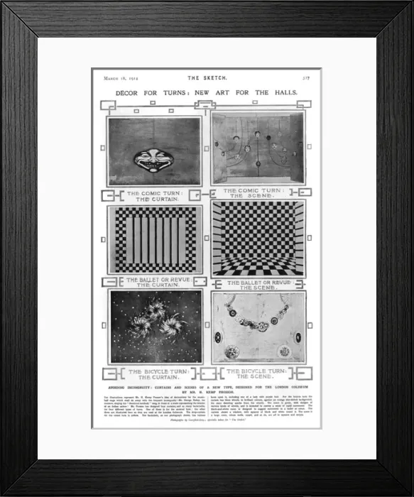Framed Print : Theatre curtain designs by H. Kemp Prossor Framed Print : Theatre curtain designs by H. Kemp Prossor