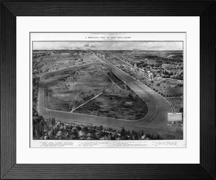 Framed Print : Birds-Eye View of Ascot Race-Course Framed Print : Birds-Eye View of Ascot Race-Course