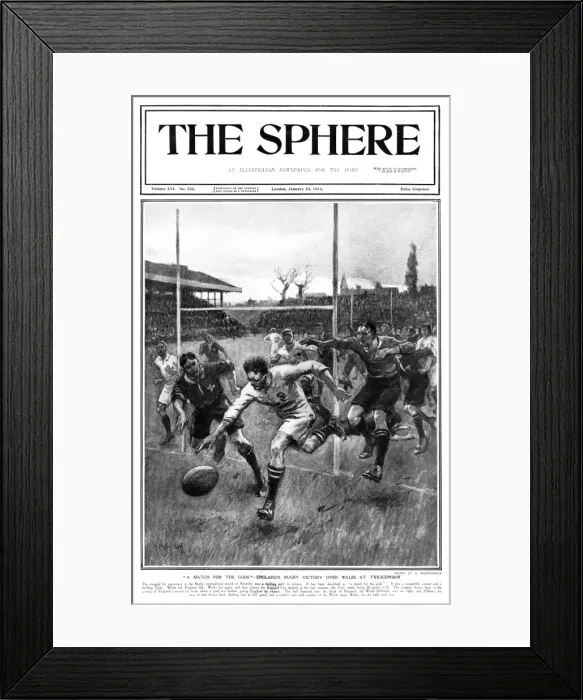 Framed Print : England rugby victory 1914